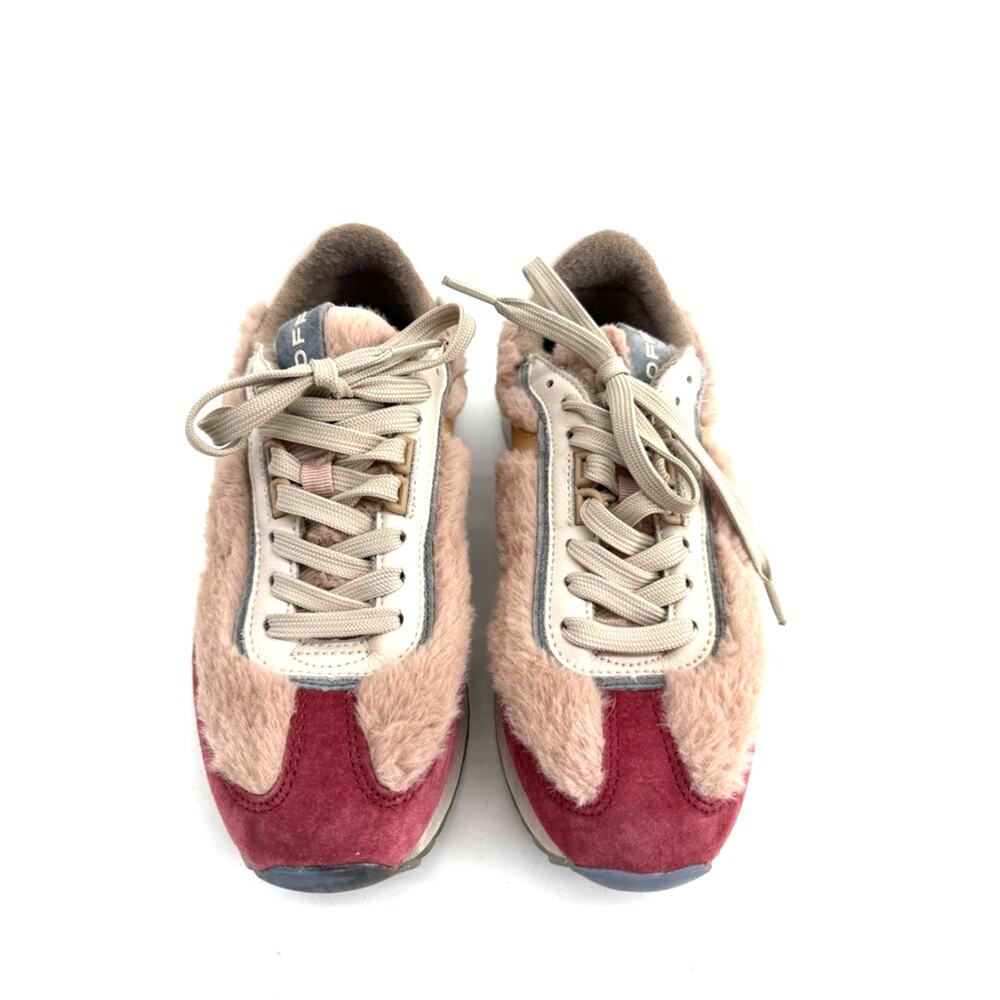 Anthropologie HOFF fuzzy plush trainer sneakers sz 6
